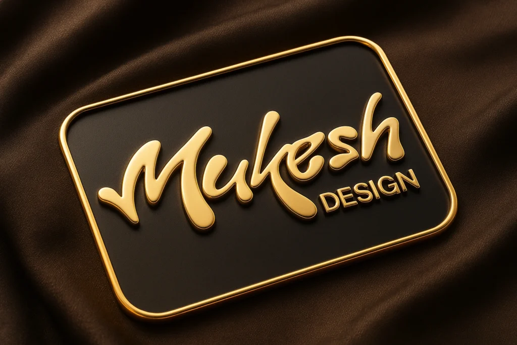 Realistic 3D gold embossed logo mockup converted from flat PNG using ChatGPT prompt on fabric background