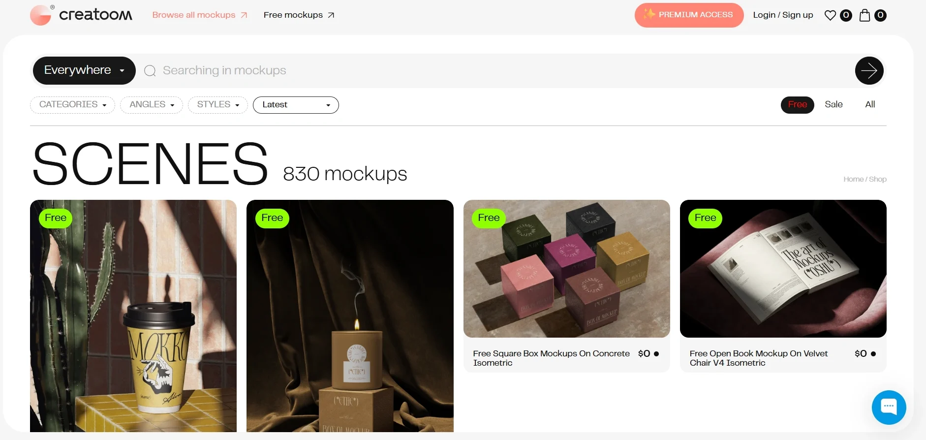 Creatoom free mockup website with high-quality design resources